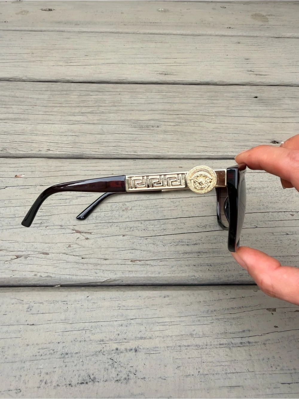 Versace Medusa Black and Gold Sunglasses